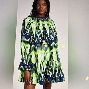 Figue Bella Short Ruffle Ikat Dress S